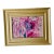 Small Painting in Silver Tone Frame Pink Abstract For Sale