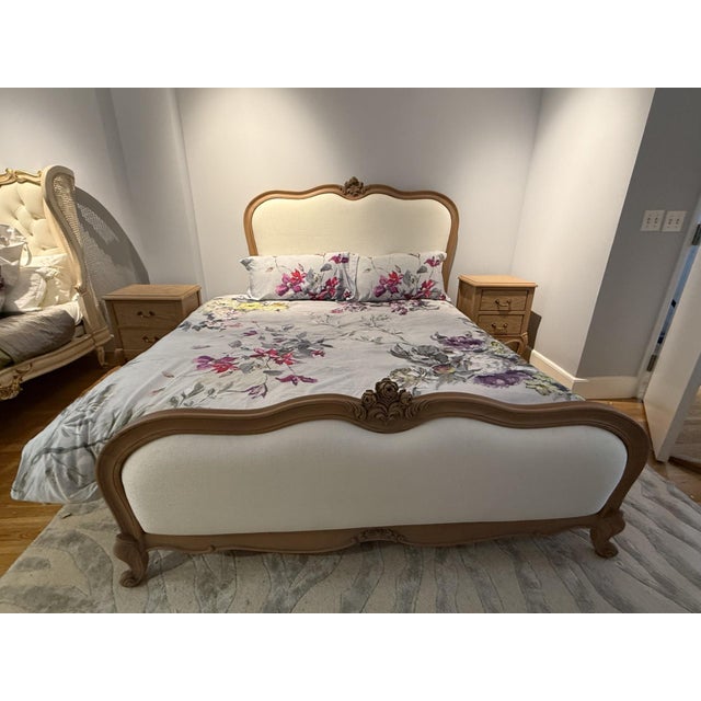 French Upholstered Rose Bed For Sale - Image 10 of 14