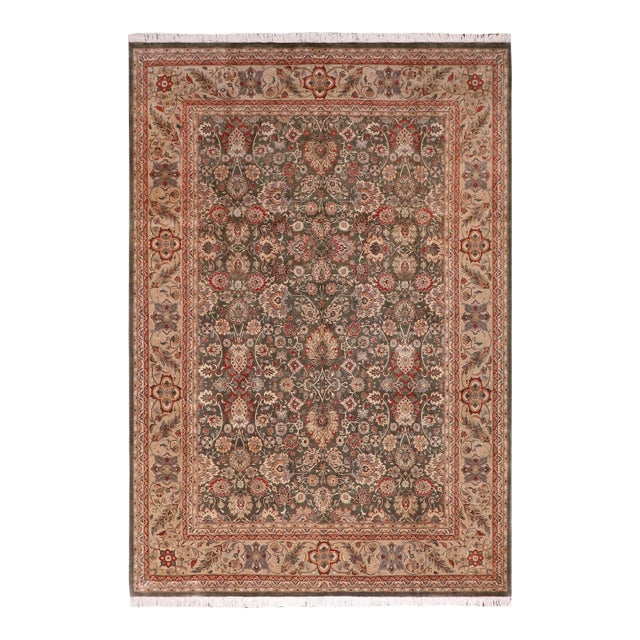 1990's Pak-Persian Green/Tan Wool Rug - 9'2'' X 11'8'' For Sale