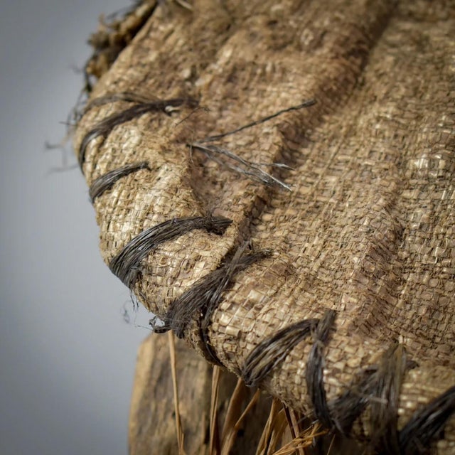 Early 20th Century Bearded Pende Mask with Woven Hood For Sale - Image 11 of 11