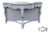 Antique Walnut Carved Hollywood Regency Style Console Table Painted Gray/Distres For Sale