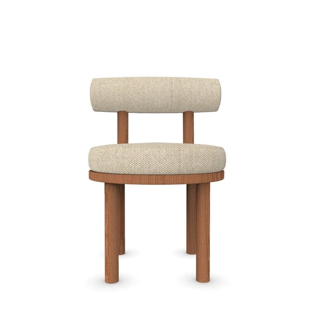 Wood Moca Chair in Safire 14 Fabric and Smoked Oak by Studio Rig for Collector For Sale - Image 7 of 7