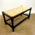 Late 20th Century Coastal Boho Chic Ebonized Wood Bench With Rush Seat. For Sale - Image 4 of 9