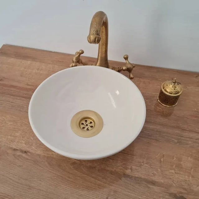 Early 21st Century White Minimalist Bathroom Sink Made, Ceramic Undermount Basin For Sale - Image 6 of 6
