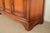 Grange French Louis Philippe Carved Cherry Wood Breakfront Bookcase Cabinet, Circa 1960s For Sale - Image 12 of 17
