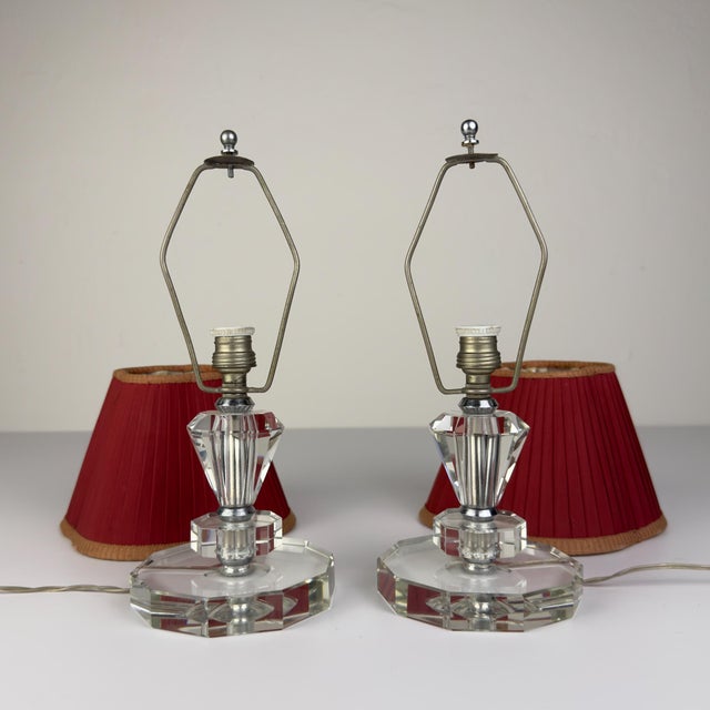 Glass Vintage Glasses Table Lamps, 1950s, Set of 2 For Sale - Image 7 of 17