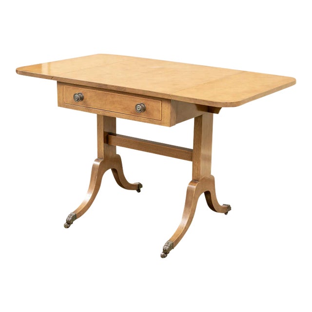 Late 20th Century Regency Style Drop Leaf Side Accent Table on Casters For Sale