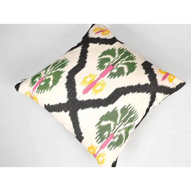 Black White and Black Geometric Ikat Pillow Cover For Sale - Image 8 of 13
