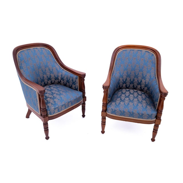 Brown Antique Bergère Armchairs, France, 1880s, Set of 2 For Sale - Image 8 of 16