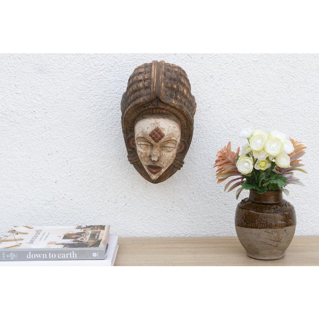 Brown Celestrial Crown, Painted African Mask For Sale - Image 8 of 8
