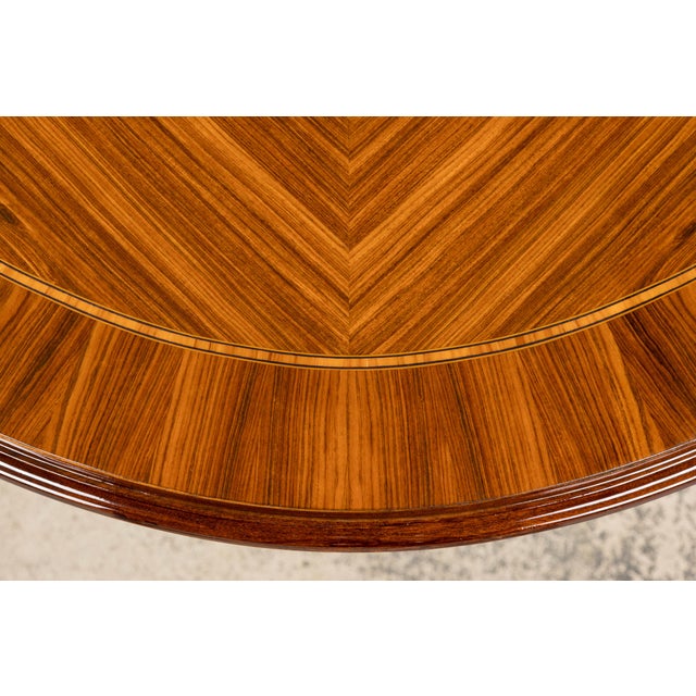 Antique French Louis XVI Style Rosewood Dining Table With Floral Inlay For Sale - Image 16 of 18