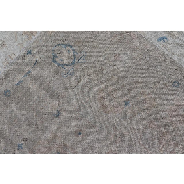 Modern Tribal Oushak Rug by Keivan Woven Arts, Off-White With Blue, 9'4" X 11'10 For Sale - Image 12 of 13