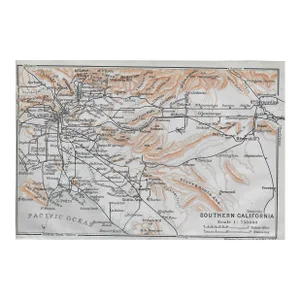 1909 Southern California Antique Map With Los Angeles