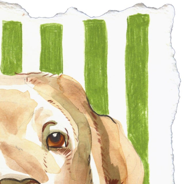 Arts & Crafts Labradorable - Playful Dog Pet Portrait Mixed Media Painting on Paper Original Artwork by Kellie Newsome For Sale - Image 3 of 7