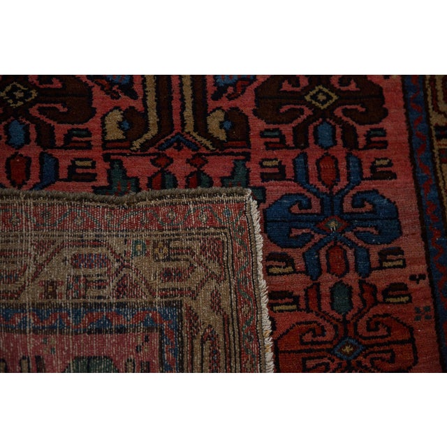 Raspberry Red Vintage Kurdish Hamadan Rug - 3'8" x 6'4" For Sale - Image 8 of 11
