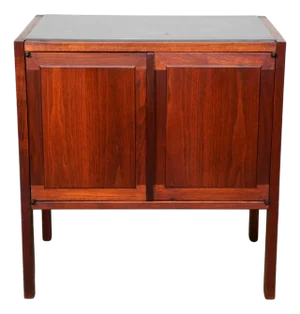 Jack Cartwright Walnut Nightstand With Slate Top, Mid-Century Modern Side Table