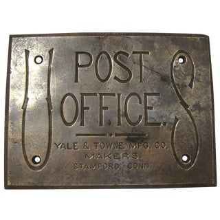Vintage U.S. Post Office Bronze Plaque For Sale