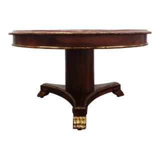 1980s French Empire Style Round Adjustable Coffee/Cocktail Table For Sale