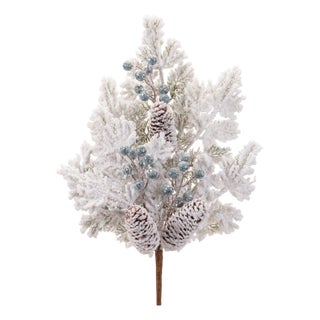 Flocked Pine Berry Spray (Set of 2) For Sale