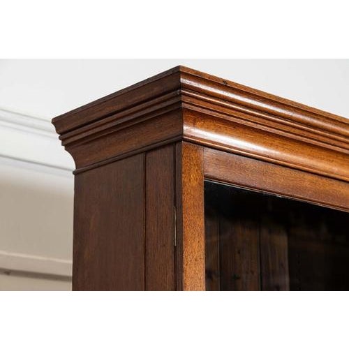 Large Antique English Oak Glazed Bookcase Cabinet, 1880 For Sale - Image 12 of 18