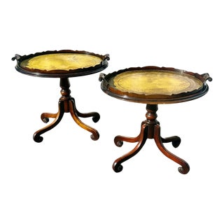 Pair of Regency Style Tray Top Side Tables For Sale