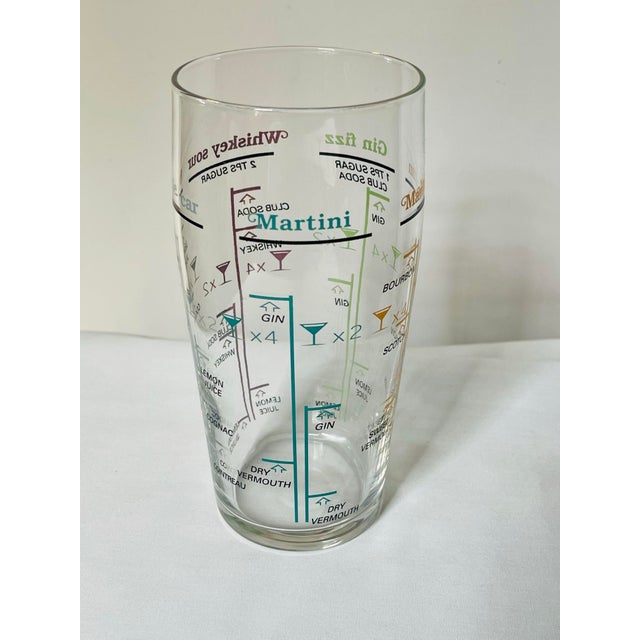Contemporary Vintage Pastel Cocktail Recipe Mixing Glass For Sale - Image 3 of 10