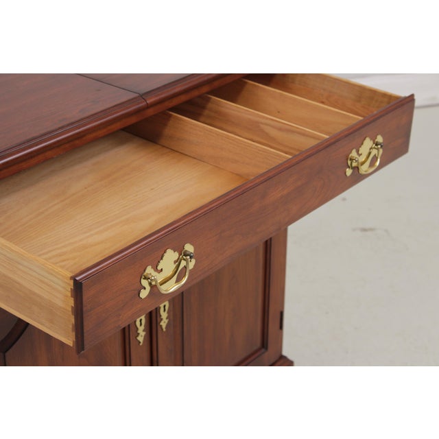 1980s Henkel Harris Cherry Flip Top Server Cabinet For Sale - Image 5 of 18