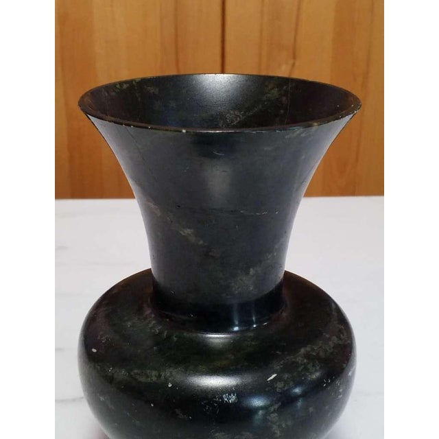 15th Century & Earlier Antique Spinach-Green Nephrite-Style Jade Hardstone Vase, Baluster Form With Flared Neck. For Sale - Image 5 of 8