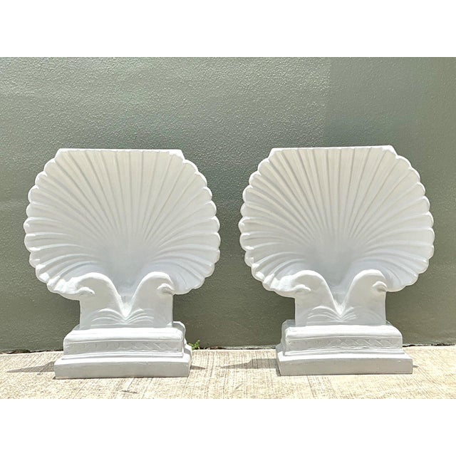 Vintage Clam Shell Pedestals - Set of 2 For Sale - Image 15 of 18