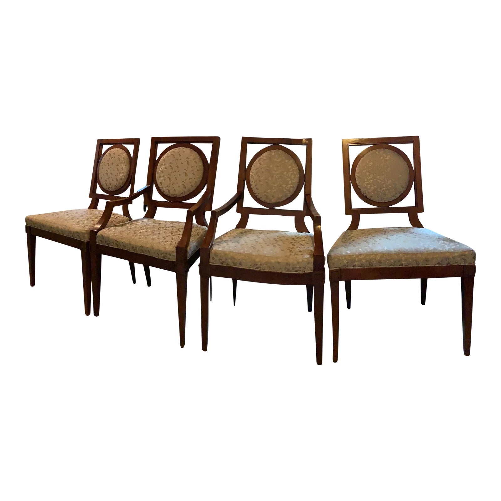 1980s Vintage Baker Furniture Thomas Pheasant Louis Dining Chairs Set