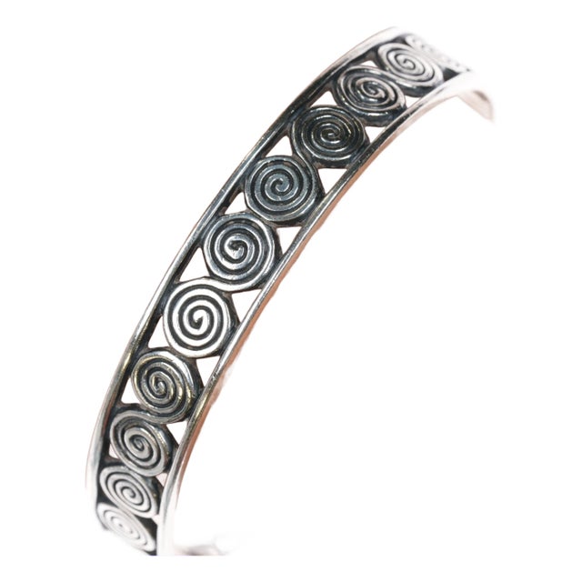 8" Retired James Avery Mycenaean bangle bracelet in sterling For Sale