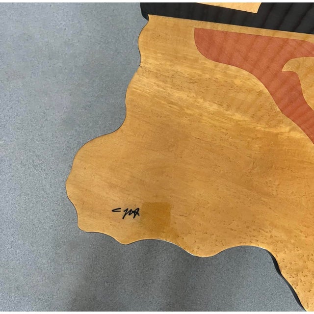 Coffee Table Sculptural Masterpiece in Wood Inlay by Carlo Malnati, 1980s For Sale - Image 4 of 8