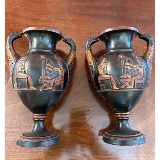 Traditional 19th Century Egyptomania Urns by Wilhelm Schill For Sale - Image 3 of 9