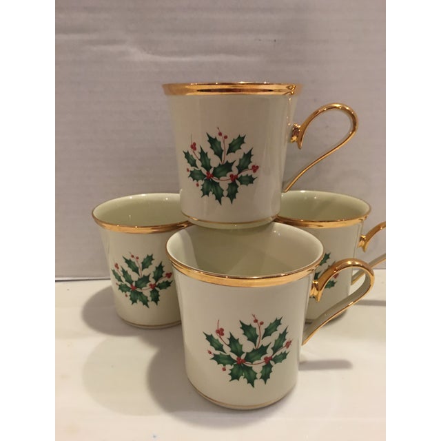 Gold Rimmed Lenox Holiday Mugs Set of 4 Chairish