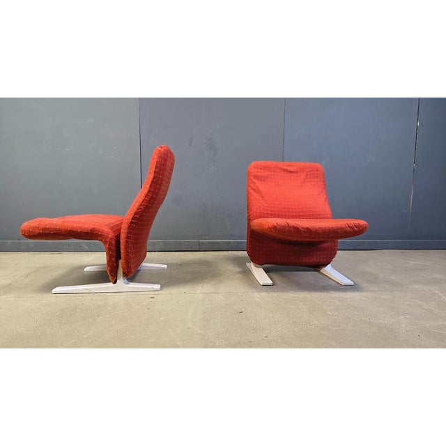 Set of iconic 'Concorde' lounge chairs designed by Pierre Paulin for the waiting spaces of the famous Concorde airplane....