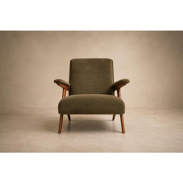 Jose Zanine José Zanine Caldas “Z” Armchair in Pau Marfim and Olive Mohair, Brazil, 1950s For Sale - Image 4 of 16