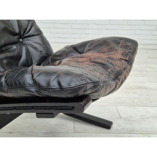 Norwegian Siesta Lounge Chair in Black Leather & Bentwood by Ingmar Relling for Westnofa, 1970s For Sale - Image 17 of 18
