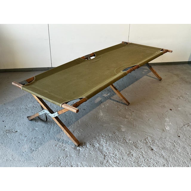 Green Military Folding Bed, 1945 For Sale - Image 11 of 11