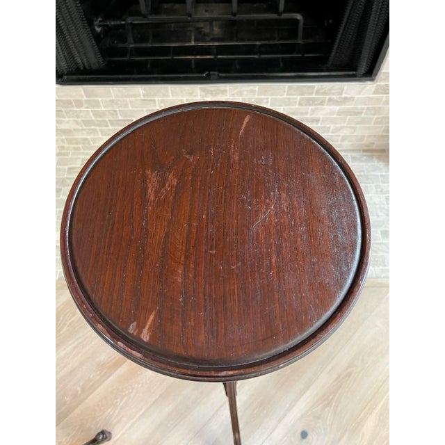 Burgundy Tall 19th Century English Georgian Gothic Mahogany Candle Stands - a Pair For Sale - Image 8 of 12