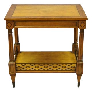 Beacon Hill Italian Regency Neoclassical One Drawer Burl Wood Accent Side Table For Sale