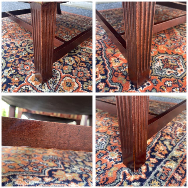 2000s Henredon Custom Folio Collection Chippendale Mahogany Wingback Chairs in Striped Red & Gold - A Pair For Sale - Image 12 of 12