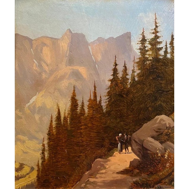 Perrenoud, Pines and Mountains, Oil on Masonite For Sale - Image 13 of 13