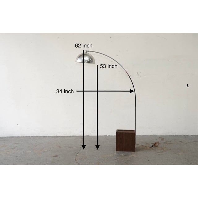 1960s Mid Century Modern Petite Chrome Arc Floor Lamp by Nova of Califonia For Sale In Las Vegas - Image 6 of 12