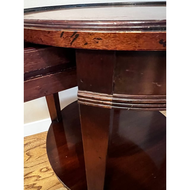 Late 20th Century Baker Furniture Milling Road Italian Provincial Mahogany and Burl Wood Side Table For Sale - Image 11 of 13