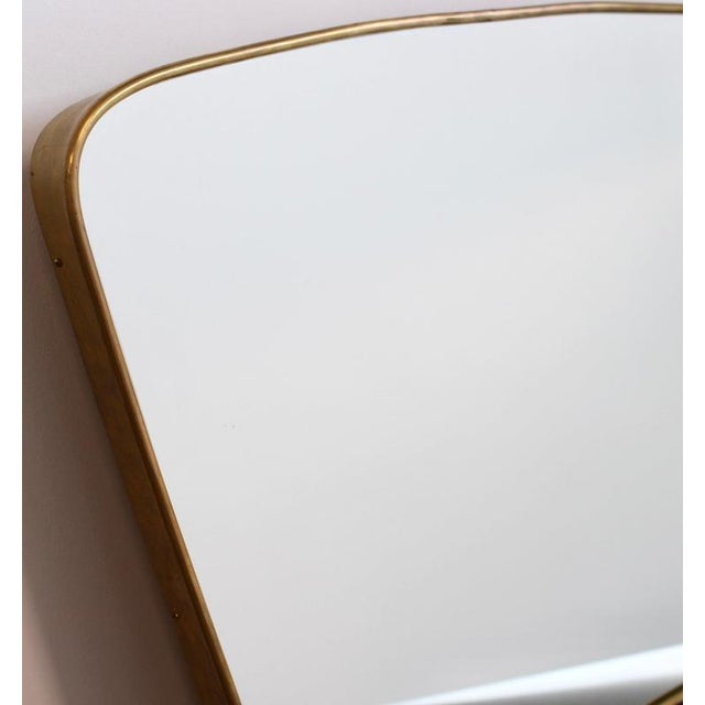 Mid-Century Italian Wall Mirror with Brass Frame, 1950s For Sale - Image 3 of 10