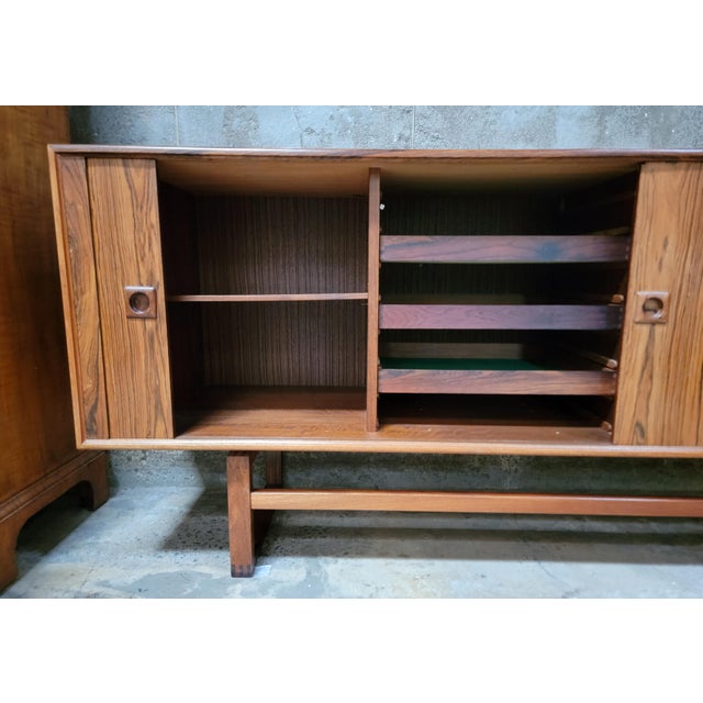 Rosewood Danish Modern Credenza Tambour Doors For Sale - Image 12 of 18