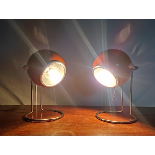 Mid-Century Eye Ball Table Lamps, 1970s, Set of 2 For Sale - Image 11 of 18
