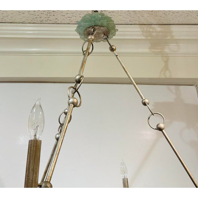 Currey & Company Currey & Company Modern Sea Glass Chandelier For Sale - Image 4 of 6