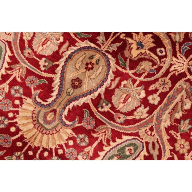 Shabby Chic 1990's Pak-Persian Red/Beige Wool Rug - 6'1'' X 9'1'' For Sale - Image 4 of 9