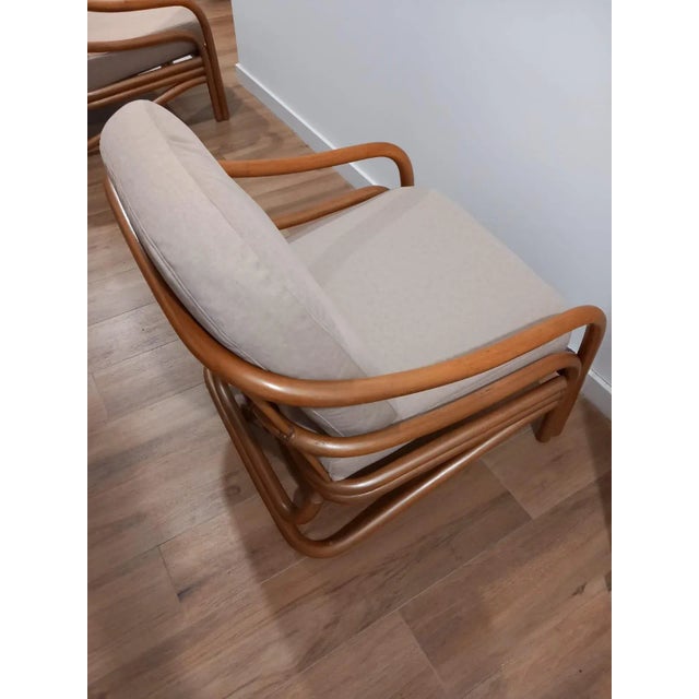 Set of Scandinavian Two Rattan Armchairs, 1970s For Sale - Image 10 of 11